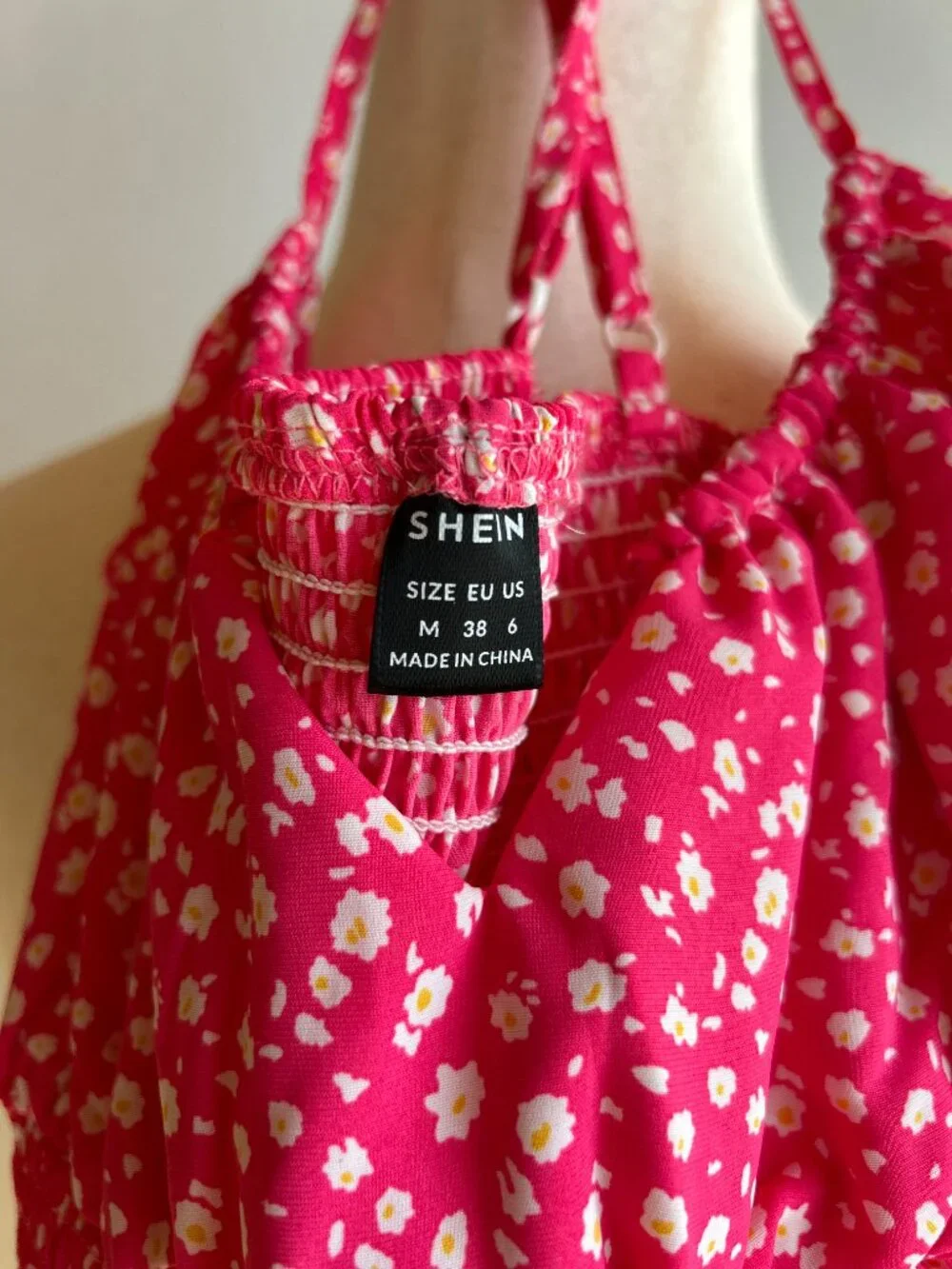 Pink Floral Cami Mini Dress Womens Size Medium - Picture 4 of 5